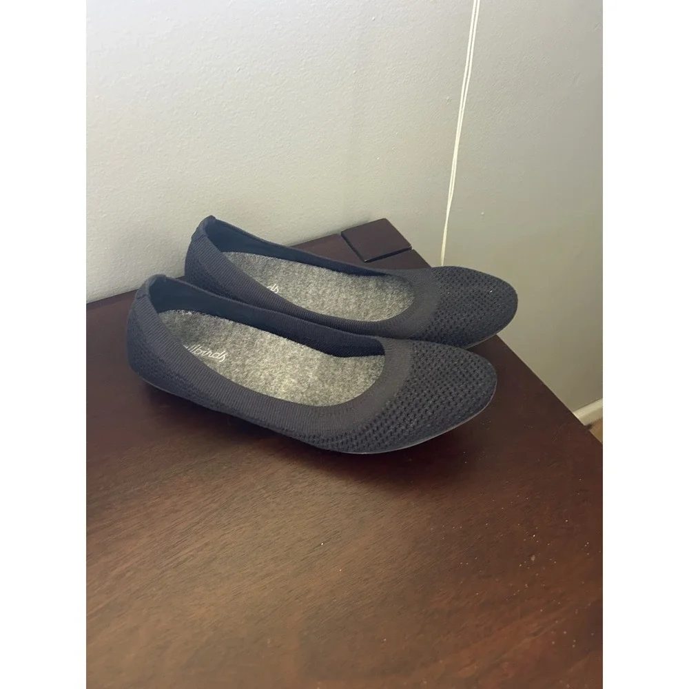 Allbirds Tree Breezers Charcoal Grey Blue Fiber Ballet Flats Womens 7.5